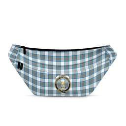 ScotsTee Shop Scottish Stewart Muted Blue Clan Crest Tartan Fanny Pack Plaid Waist Bag
