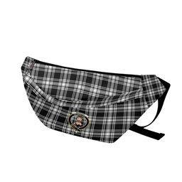 ScotsTee Shop Scottish Menzies Black & White Modern Clan Crest Tartan Fanny Pack Plaid Waist Bag