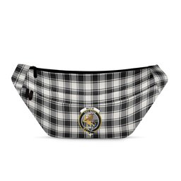 ScotsTee Shop Scottish McFie Black & White Modern Clan Crest Tartan Fanny Pack Plaid Waist Bag