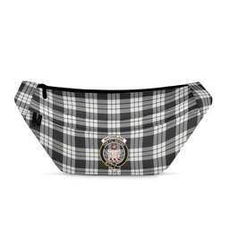 ScotsTee Shop Scottish MacFarlane Black White Clan Crest Tartan Fanny Pack Plaid Waist Bag