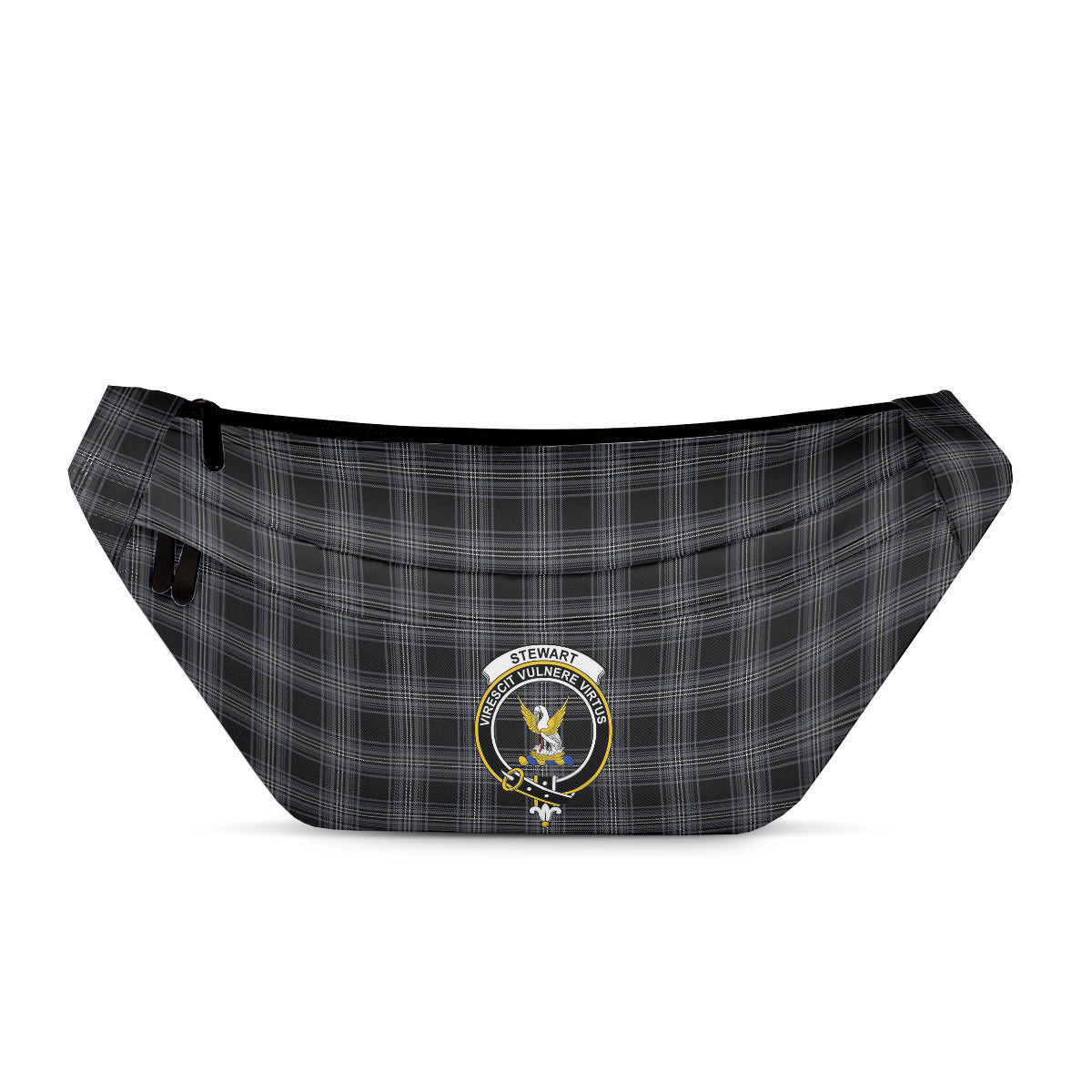 ScotsTee Shop Scottish Stewart Mourning Originaux Modern Clan Crest Tartan Fanny Pack Plaid Waist Bag