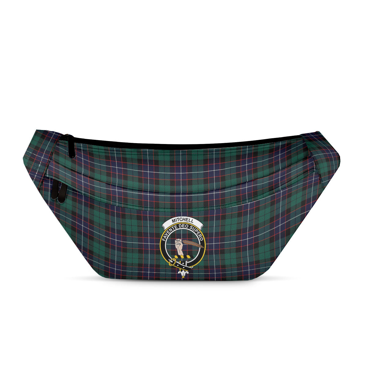 ScotsTee Shop Scottish Mitchell Modern Clan Crest Tartan Fanny Pack Plaid Waist Bag