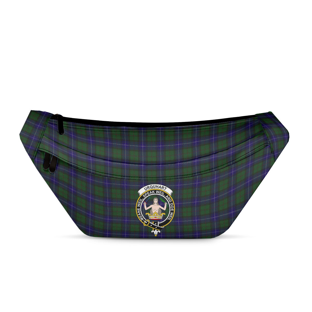 ScotsTee Shop Scottish Urquhart White Line Clan Crest Tartan Fanny Pack Plaid Waist Bag