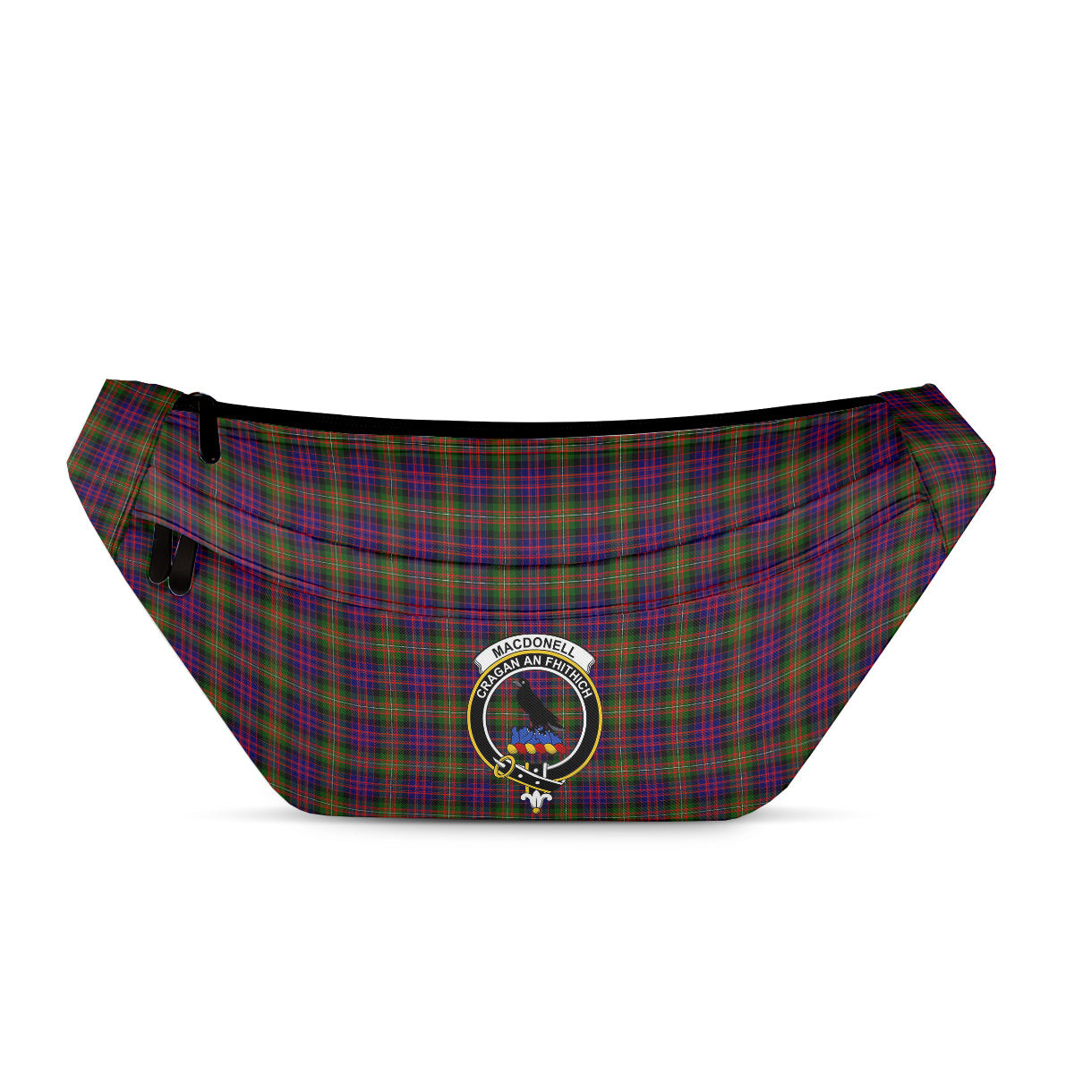 ScotsTee Shop Scottish MacDonell Of Glengarry Modern Clan Crest Tartan Fanny Pack Plaid Waist Bag
