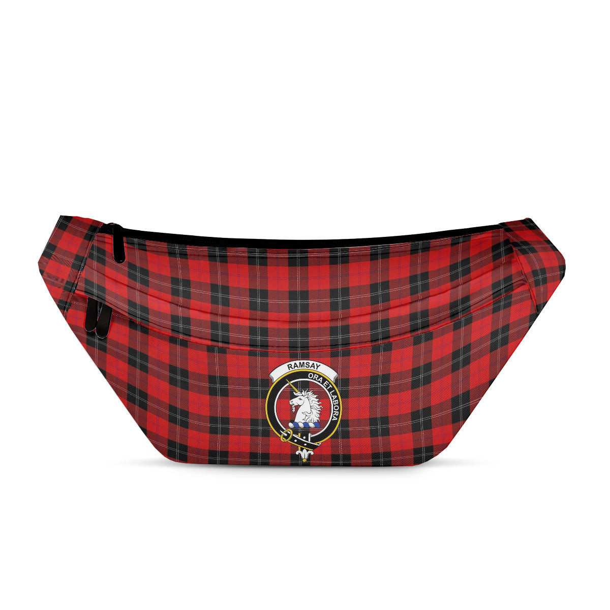 ScotsTee Shop Scottish Ramsay of Dalhousie (Ramsay Red) Modern Clan Crest Tartan Fanny Pack Plaid Waist Bag