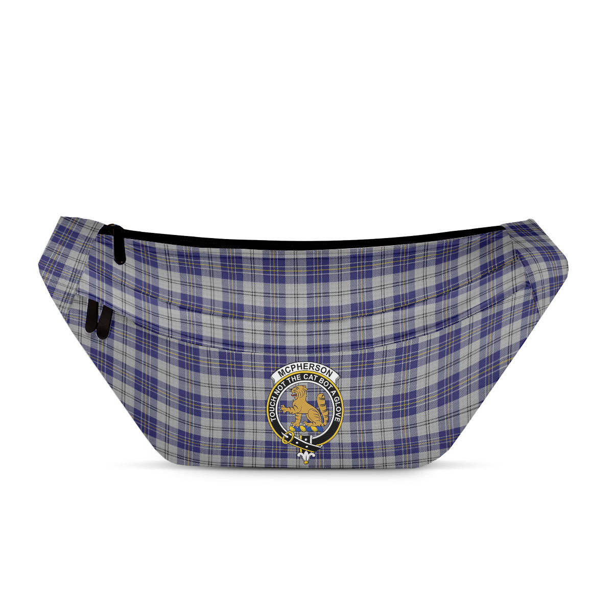 ScotsTee Shop Scottish McPherson Dress Blue Clan Crest Tartan Fanny Pack Plaid Waist Bag