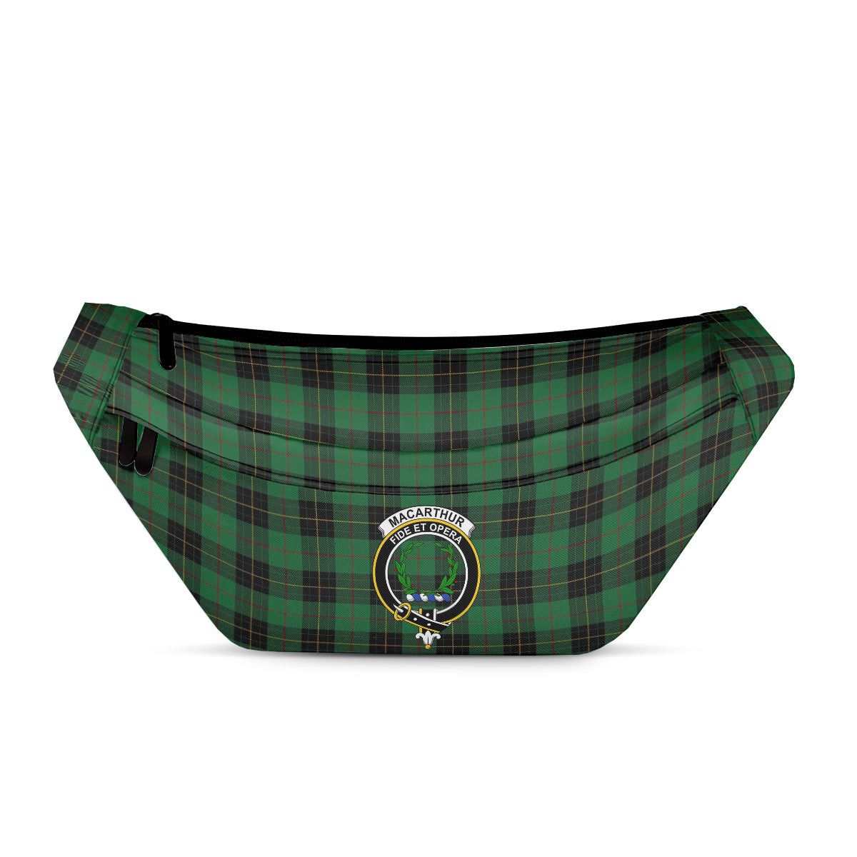 ScotsTee Shop Scottish MacArthur-Fox Hunting Ancient Clan Crest Tartan Fanny Pack Plaid Waist Bag