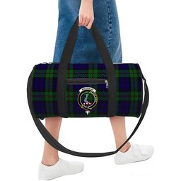ScotsTee Shop Scottish MacKinlay 2_4 black stripes Crest Tartan Travel Bags