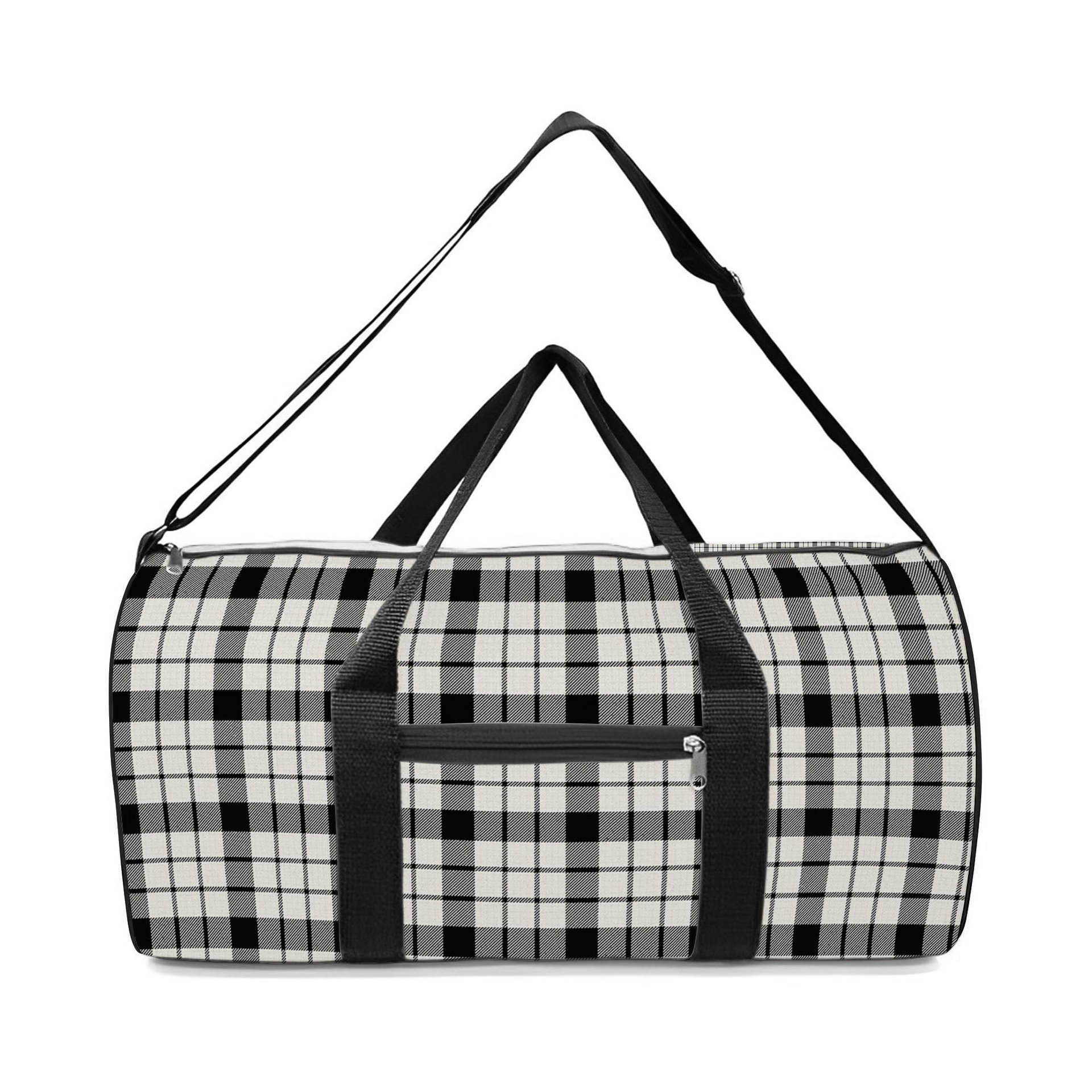 ScotsTee Shop Scottish McFarland Black White Modern Crest Tartan Travel Bags