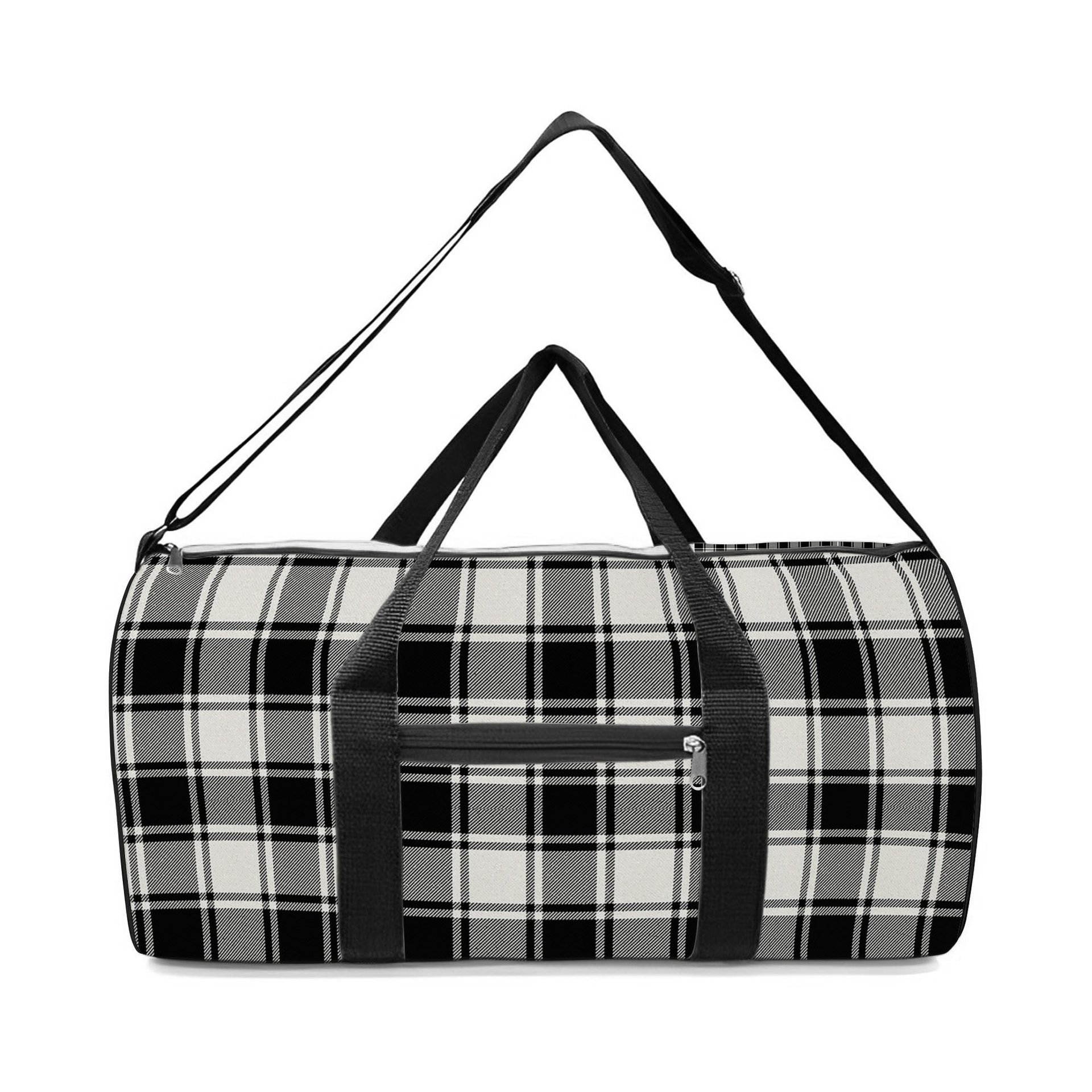 ScotsTee Shop Scottish McFie Black & White Modern Crest Tartan Travel Bags