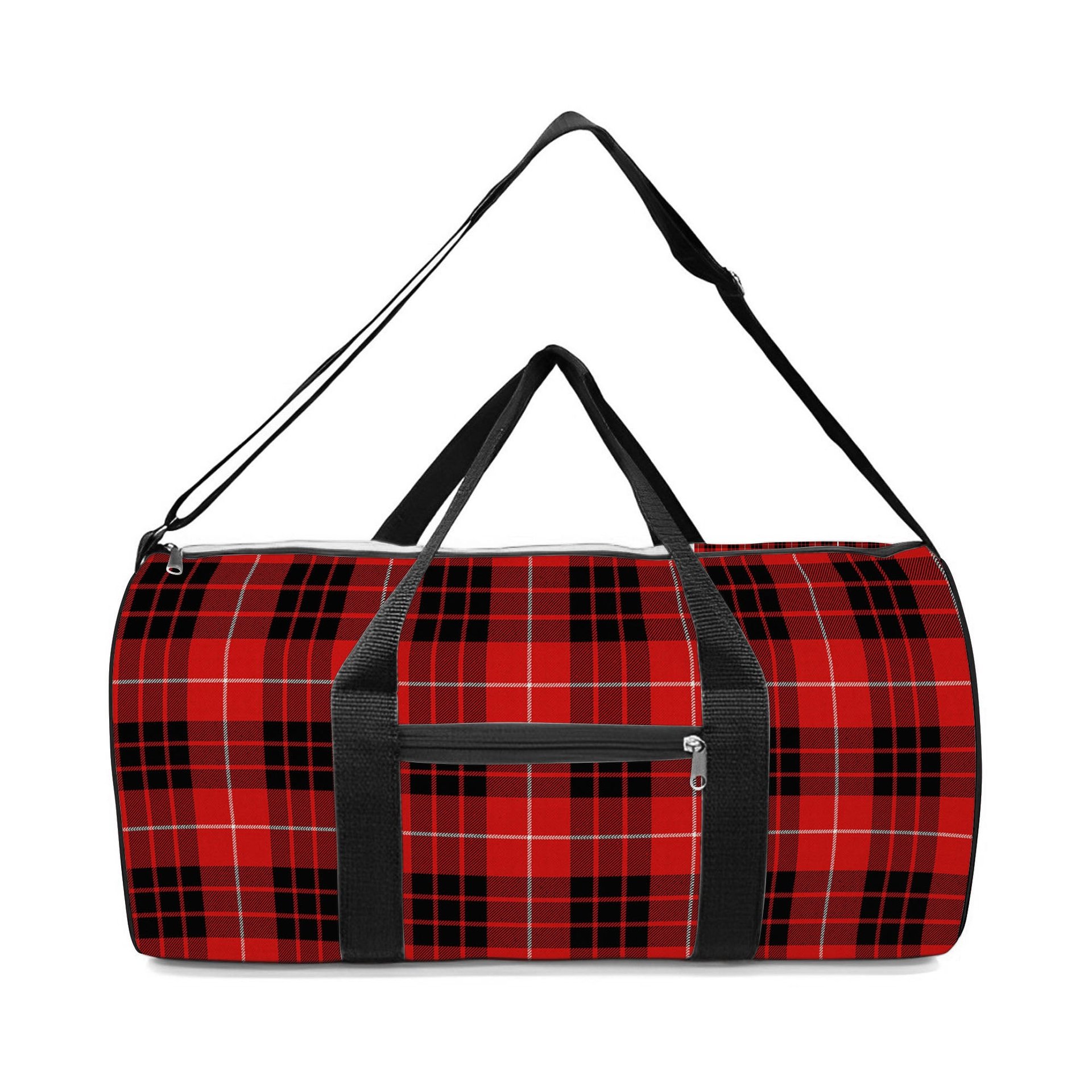 ScotsTee Shop Scottish Munro Black and Red Modern Crest Tartan Travel Bags
