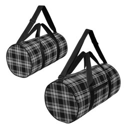 ScotsTee Shop Scottish Menzies Black and White Crest Tartan Travel Bags