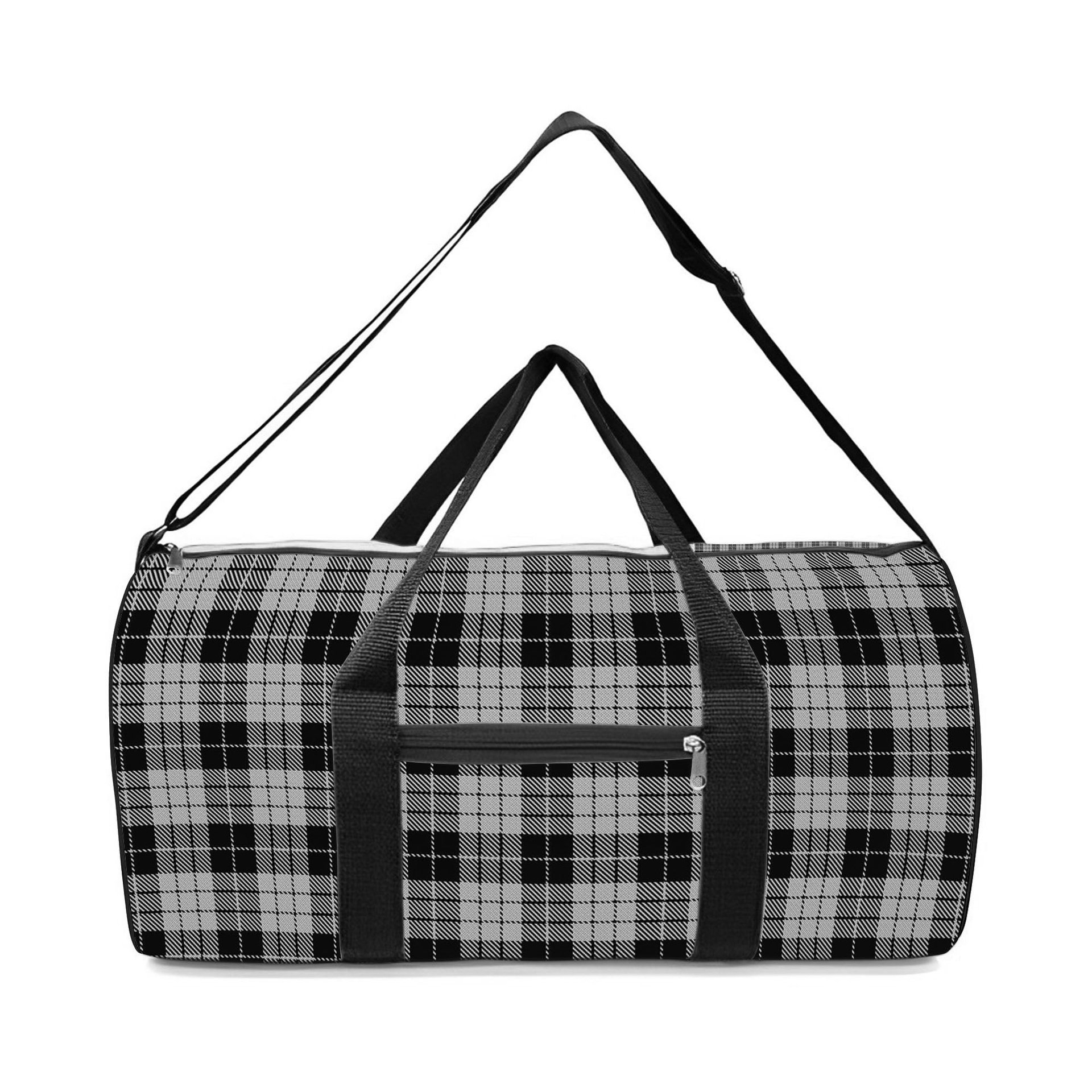 ScotsTee Shop Scottish McLeod Black and White Crest Tartan Travel Bags