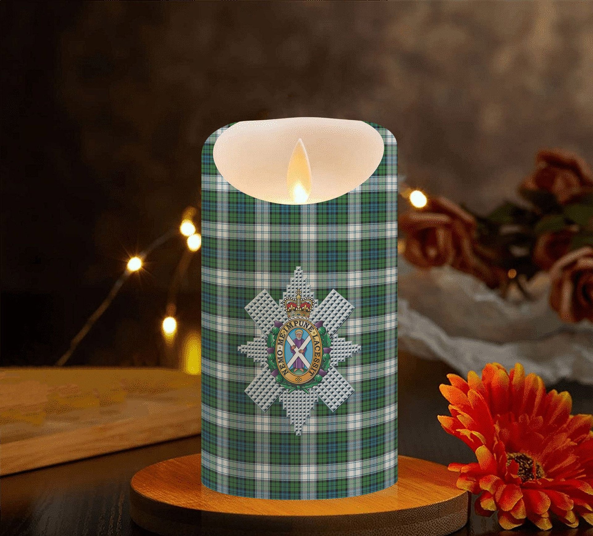 ScotsTee Shop Scottish Black Watch Dress Ancient Crest Tartan Flameless Candles