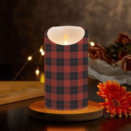 ScotsTee Shop Scottish Cameron Black and Red Ancient Crest Tartan Flameless Candles