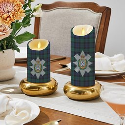 ScotsTee Shop Scottish Black Watch Large Sett Modern Crest Tartan Flameless Candles
