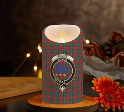 ScotsTee Shop Scottish Bruce Hunting Modern Crest Tartan Flameless Candles