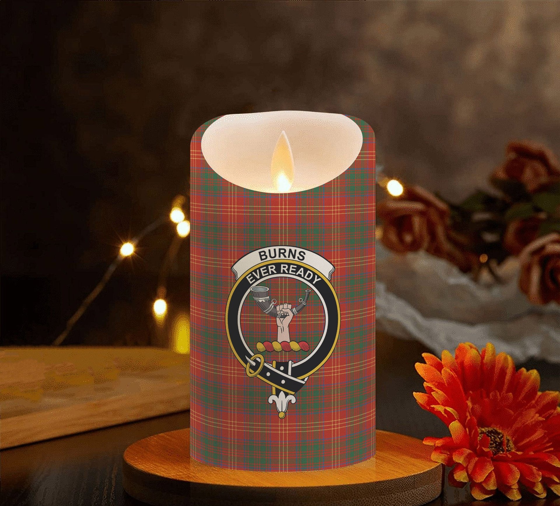 ScotsTee Shop Scottish Burns (Burns 1930) Ancient Crest Tartan Flameless Candles