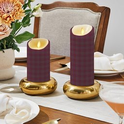 ScotsTee Shop Scottish Burnett of Leys Hunting Crest Tartan Flameless Candles