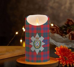 ScotsTee Shop Scottish Black Watch Pipe Band Modern Crest Tartan Flameless Candles