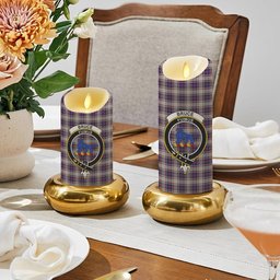 ScotsTee Shop Scottish Bruce of Kinnaird Dress (Dance) Crest Tartan Flameless Candles