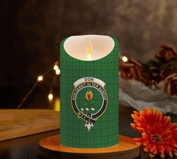 ScotsTee Shop Scottish Don (Tribe-of-Mar) Crest Tartan Flameless Candles