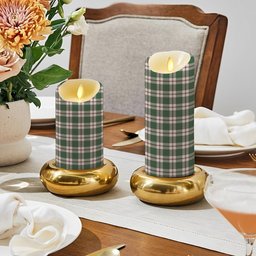 ScotsTee Shop Scottish Crawford Arisaid Dance Ancient Crest Tartan Flameless Candles