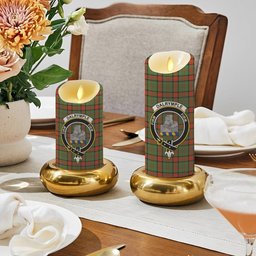 ScotsTee Shop Scottish Dalrymple of Castleton #2 Ancient Crest Tartan Flameless Candles
