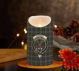 ScotsTee Shop Scottish Forbes of Druminnor Crest Tartan Flameless Candles