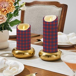 ScotsTee Shop Scottish Graham of Menteith Red Crest Tartan Flameless Candles
