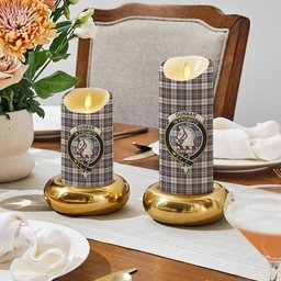 ScotsTee Shop Scottish Dunbar Plaid Modern Crest Tartan Flameless Candles