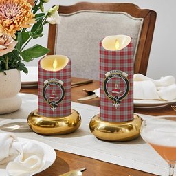 ScotsTee Shop Scottish Erskine Red Crest Tartan Flameless Candles