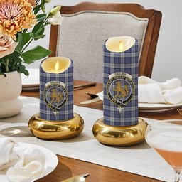 ScotsTee Shop Scottish Gillies Dress Blue Crest Tartan Flameless Candles