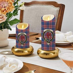 ScotsTee Shop Scottish Laing of Archiestown Modern Crest Tartan Flameless Candles
