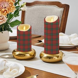 ScotsTee Shop Scottish Lindsay Black lines Ancient Crest Tartan Flameless Candles