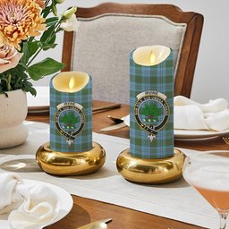 ScotsTee Shop Scottish Irvine of Glentulchan Modern Crest Tartan Flameless Candles