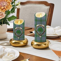 ScotsTee Shop Scottish Irvine of Bonshaw Ancient Crest Tartan Flameless Candles