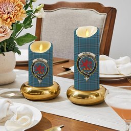 ScotsTee Shop Scottish Kelly Dress Modern Crest Tartan Flameless Candles