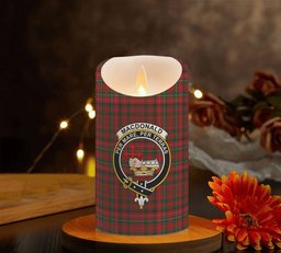ScotsTee Shop Scottish MacDonald of Staffa 2 Crest Tartan Flameless Candles