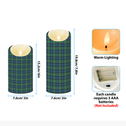 ScotsTee Shop Scottish MacDonell of Keppoch Ancient Crest Tartan Flameless Candles