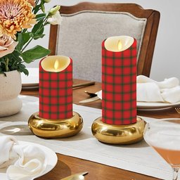 ScotsTee Shop Scottish MacDonald of Sleat SC Crest Tartan Flameless Candles