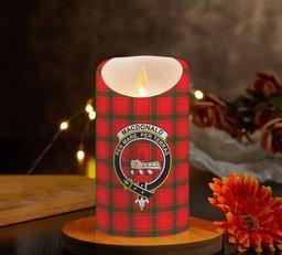ScotsTee Shop Scottish MacDonald of Sleat SC Crest Tartan Flameless Candles