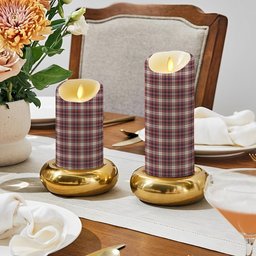 ScotsTee Shop Scottish MacFarlane Dress Modern Crest Tartan Flameless Candles