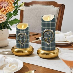 ScotsTee Shop Scottish MacInnes Dress Modern Crest Tartan Flameless Candles