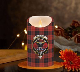 ScotsTee Shop Scottish MacLeod Black and Red Ancient Crest Tartan Flameless Candles
