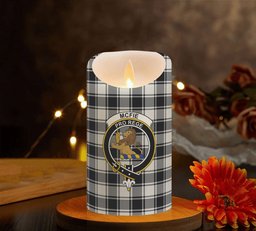 ScotsTee Shop Scottish McFie Black & White Ancient Crest Tartan Flameless Candles