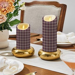 ScotsTee Shop Scottish McFarland Dress Crest Tartan Flameless Candles
