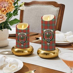 ScotsTee Shop Scottish McLaine of Loch Buie Ancient Crest Tartan Flameless Candles