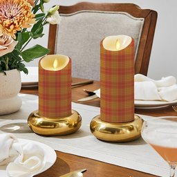 ScotsTee Shop Scottish McMillan Dress Ancient Crest Tartan Flameless Candles