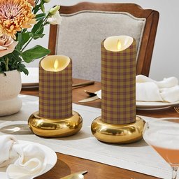 ScotsTee Shop Scottish McMillan Dress Crest Tartan Flameless Candles